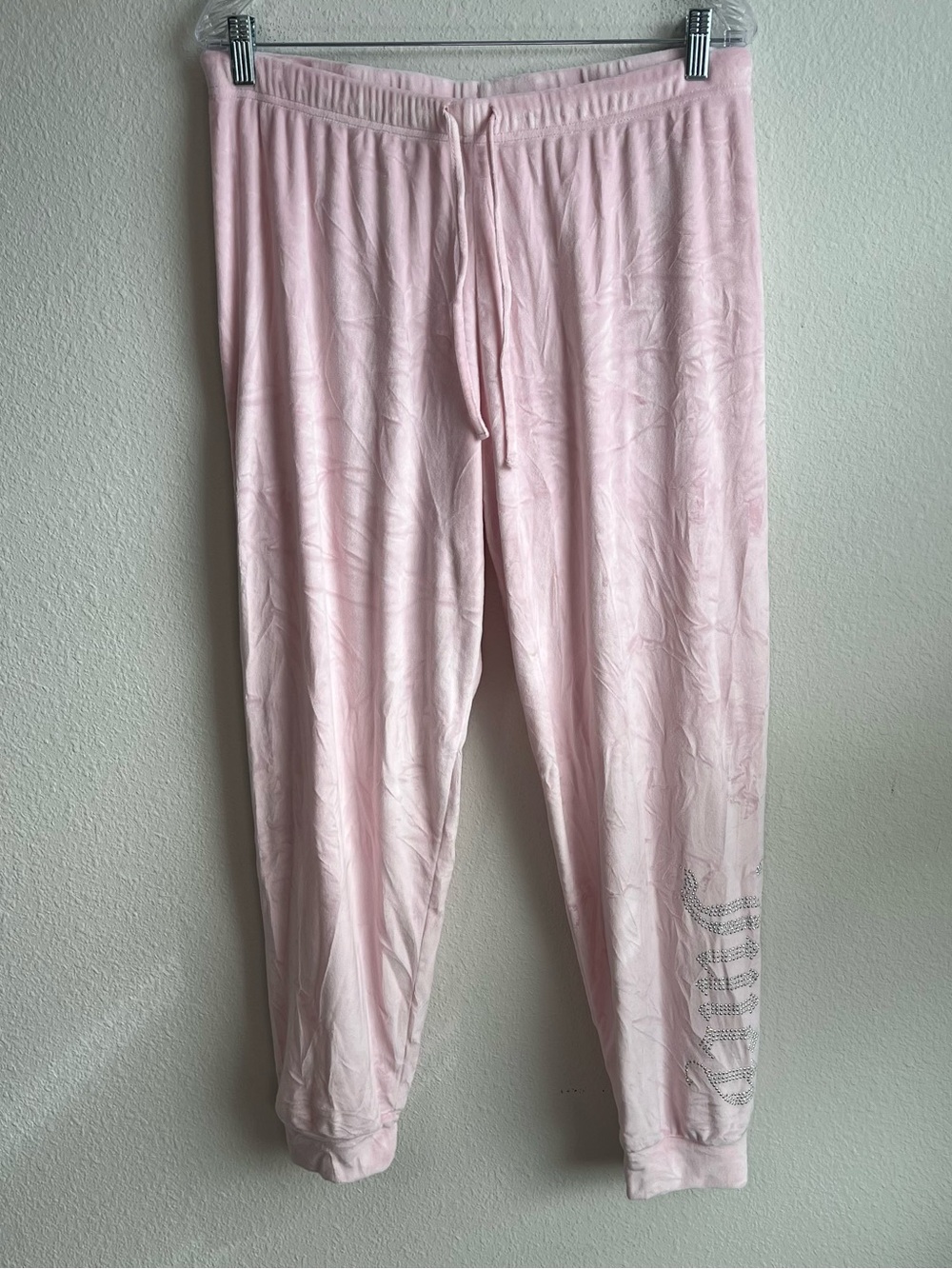 Juicy Couture Light Pink Drawstring Velour Lounge Pants Joggers Sleepwear Large